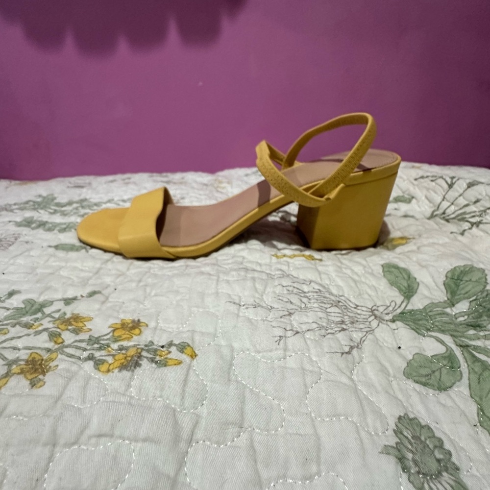 Yellow Block Heel Sandals